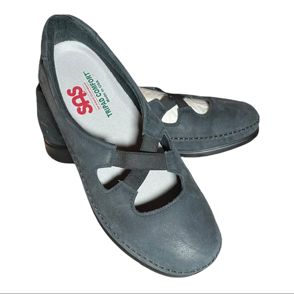 SAS Crissy Nero Slip On Comfort Loafers Women's sz 9 1/2 W 9.5